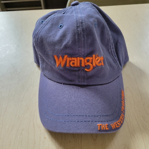 Wrangler Blue And Orange Strapback Hat Cap - Picture 1 of 7